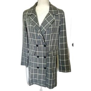 Plaid Double Breasted Blazer Dress Size Unknown All Tags Removed